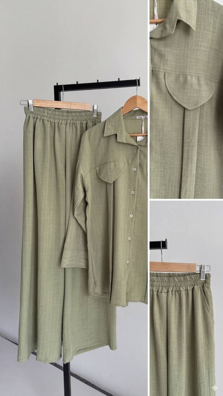 FOR YOU MODA - 9520-9J-3 سوت بنطرون-اخضر فاتح