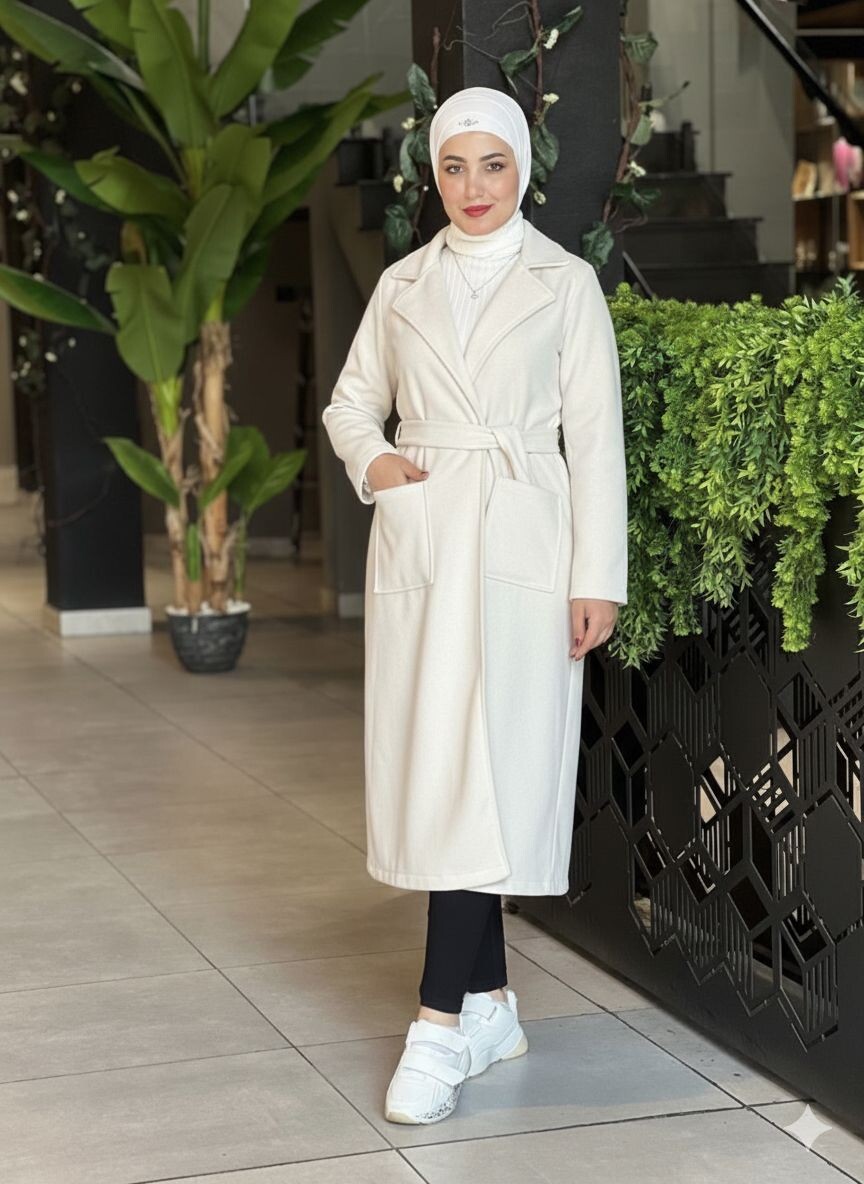 FOR YOU MODA - 9595-81Y-6كوت جوخ - اوف وايت 