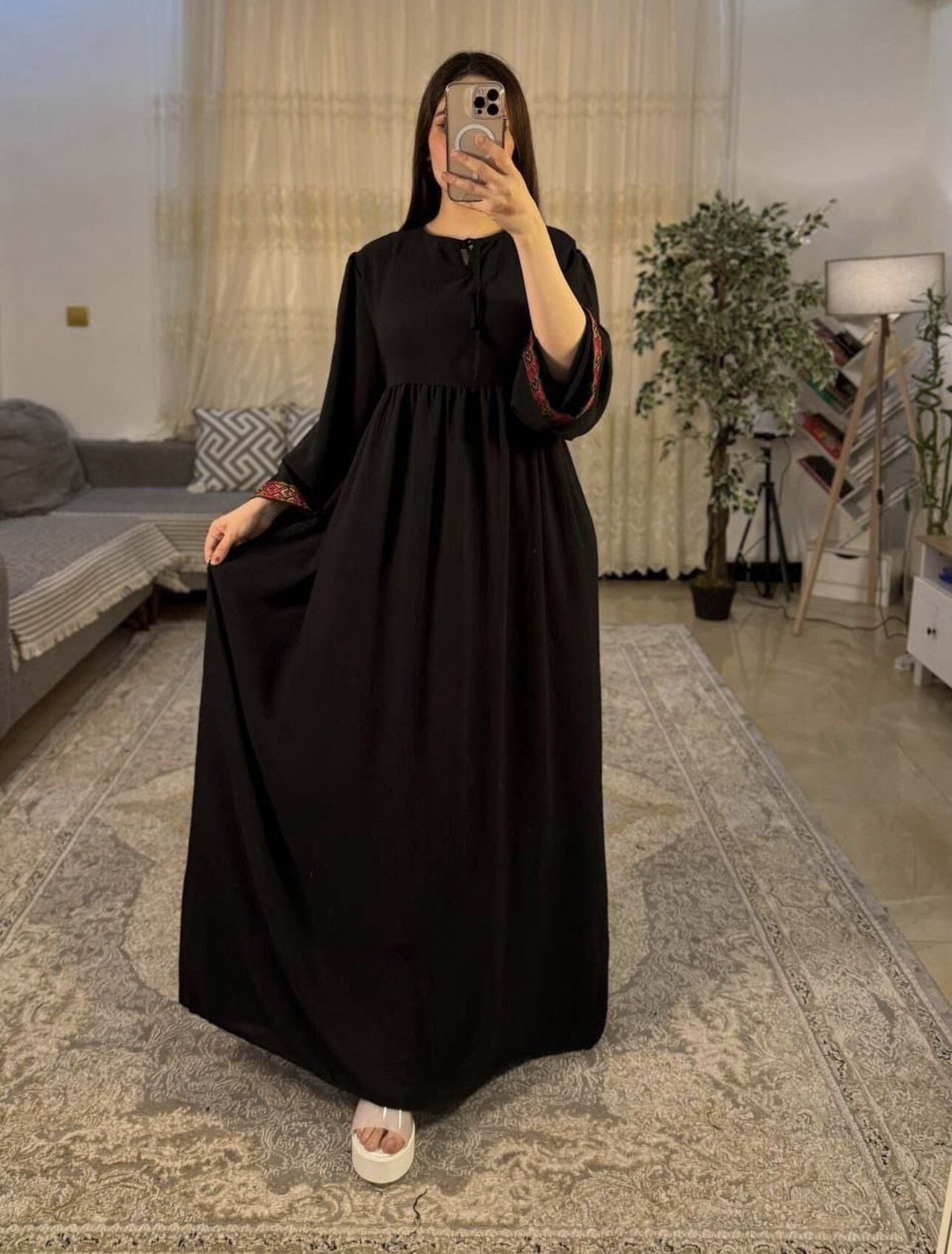 FOR YOU MODA - 9876-37F-فستان -اسود 1 (1)